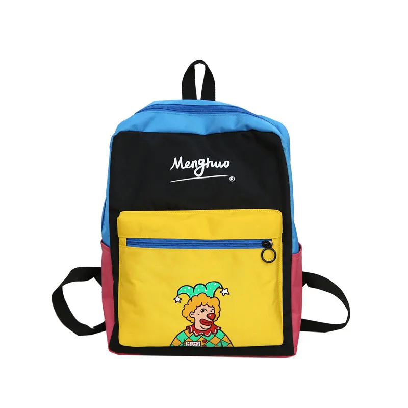 

Harajuku Style Clown Personality Color Matching Student Bag Female Japan And South Korea Wild Casual Backpack