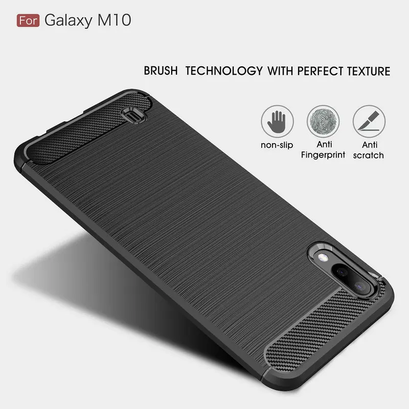 

For Samsung Galaxy M10 Case Shockproof Carbon Soft Silicone Case For Samsung Galaxy M10 SM-M105FD Protective Case Fundas Capa