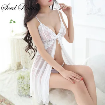 

Sexy Nightgowns Sleepshirts Sleepwear Women Night Dress Lace Embroidery Sexy Lingerie Babydoll Women Nightwear