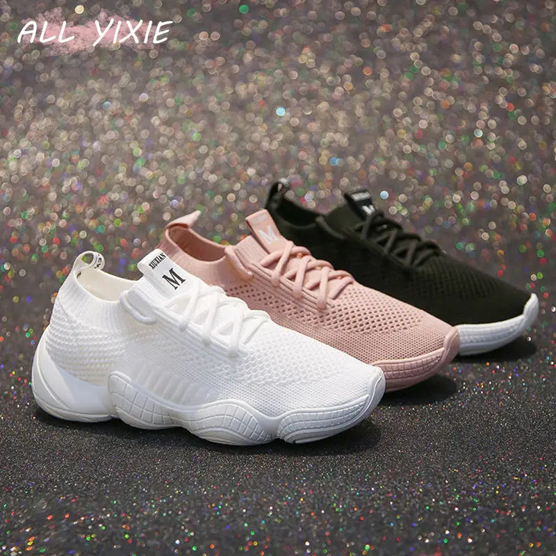 

ALL YIXIE 2019 Fashion Spring Summer Wild White Breathable Women Sneakers Korean Sports Leisure Shoes Women Black Vulcanize Shoe