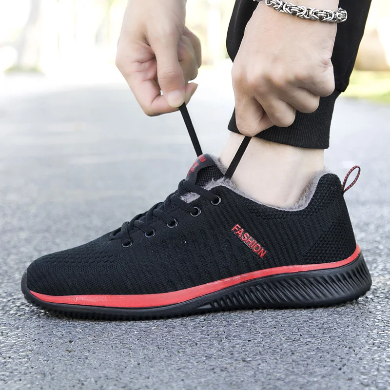 Baideng Breathable Mesh Men's Sneakers Black Gray 2019 Spring New Fur Running Shoes Man Comfortable Sports Male Chaussures | Спорт и
