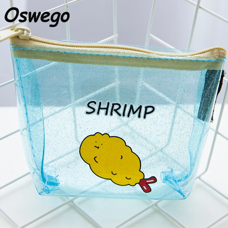 

Cute Cartoon Food Transparent Waterproof PVC Toiletry Kit Bag Mini Cosmetic Bag Travel Headset Coin Case for Boys and Girles