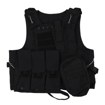 

Vest Nylon Jacket Black MOLLE Tactical Combat Airsoft Paintball