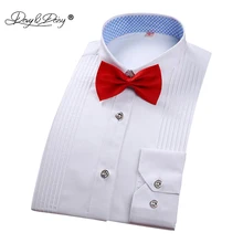 DAVYDAISY New Men Tuxedo Shirt White Long