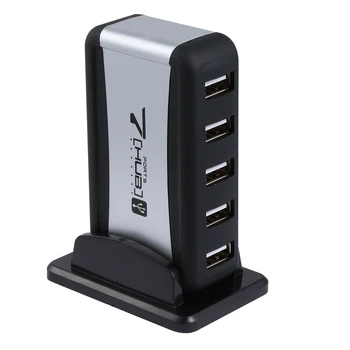 

UK US AU EU Plug 7 Ports USB 2.0 High Speed Hub USB Expansion with AC Power Adapter Cable for PC Laptop USB Charging