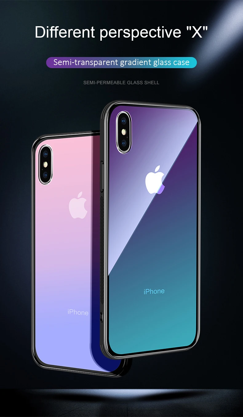 Gradient Tempered Glass Phone Case