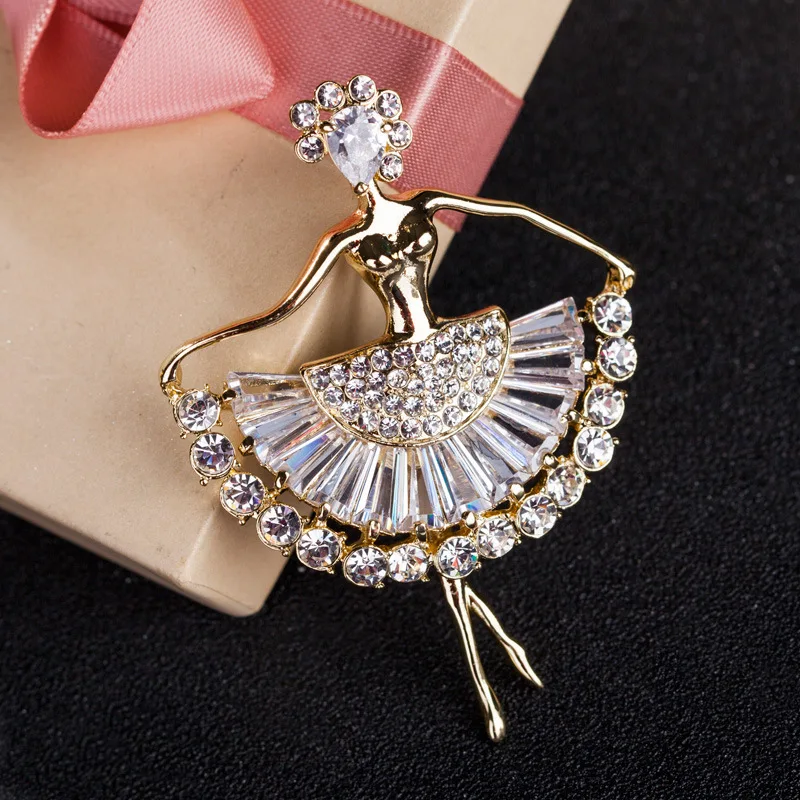 Yimeirui high grade crystal brooch brooch dancing girl female fashion