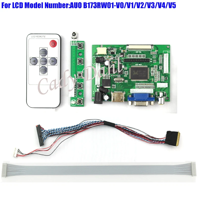 Плата контроллера HDMI VGA 2AV + 40 контактный кабель Lvds комплекты дистанционного