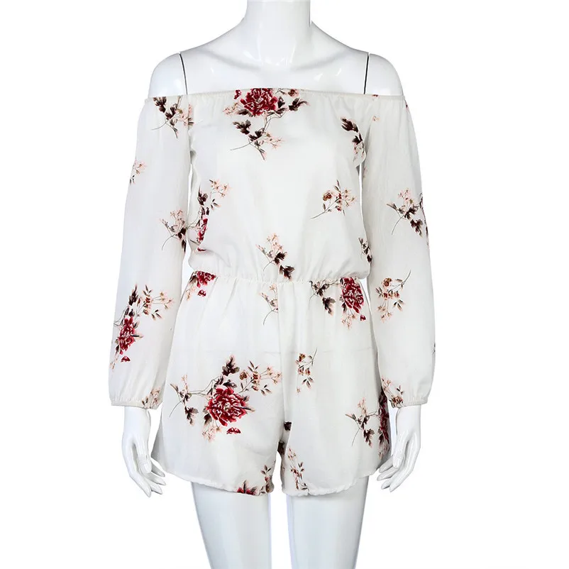NEW Fashion summer jumpsuit woman 2018 Off Shoulder Belt Backless Sexy Rompers Print Floral Jumpsuit pantaloni siamesi J28#N (4)
