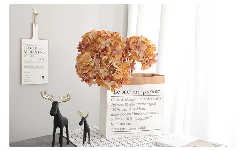 JAROWN Artificial Hydrangea Flowers European Style Retro Dry Hydrangea Simulation Fake Flower Branch Wedding Home Interior Decor (27)