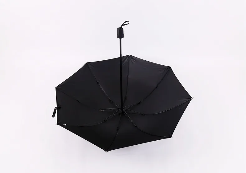 Модный мужской зонт от дождя и солнца женские большие ветрозащитные зонты, дождь для мужчин черное покрытие 8 кости неавтоматический зонтик