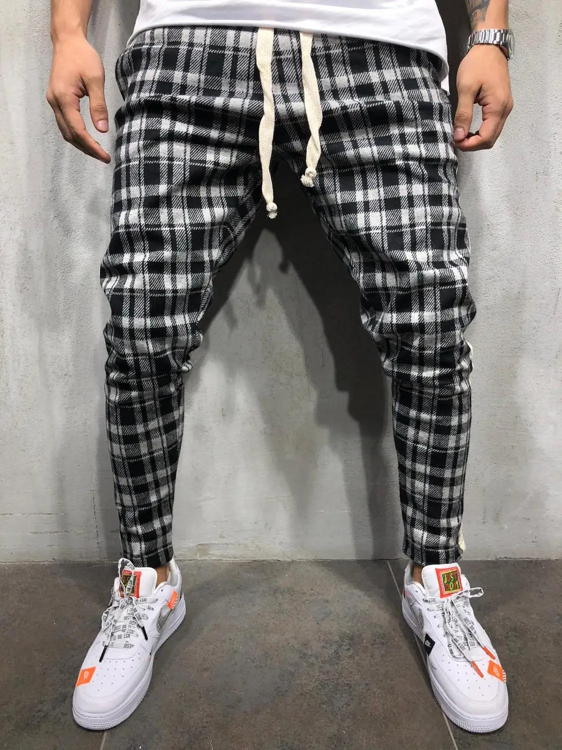 plaid sweatpants mens