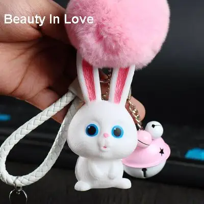 Cartoon The Secret Life of Pets Bunny Puppy Dog Rabbit Animal Movie Keychain Trinket Metal Key Chains Car Bag Pendent Charm D100