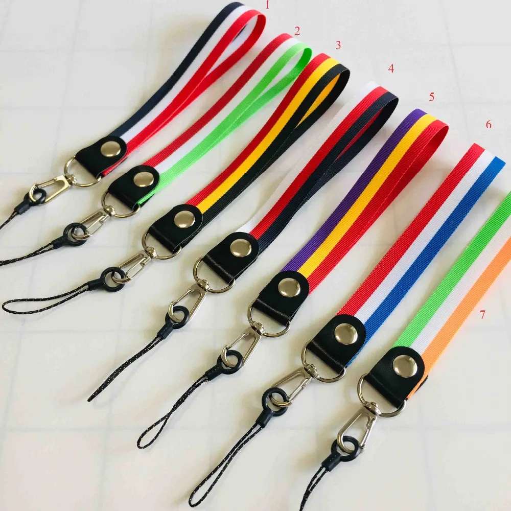 اليد سلسلة مفاتيح قصيرة قلادة USB حامل حامل شارة اسم id شنق حبل DIY كاميرا المحمول شريط لتعليق الهاتف المحمول الديكور ل samsung