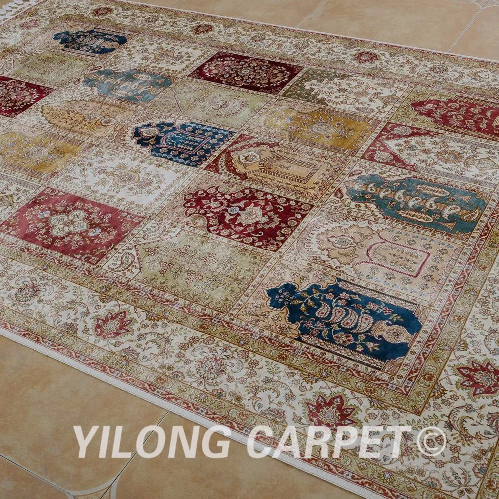 Yilong 5,5 'x8. 2' Античная hand made персидский ковер Тебриз темно-синие ручной работы турецкий ковер (1679)