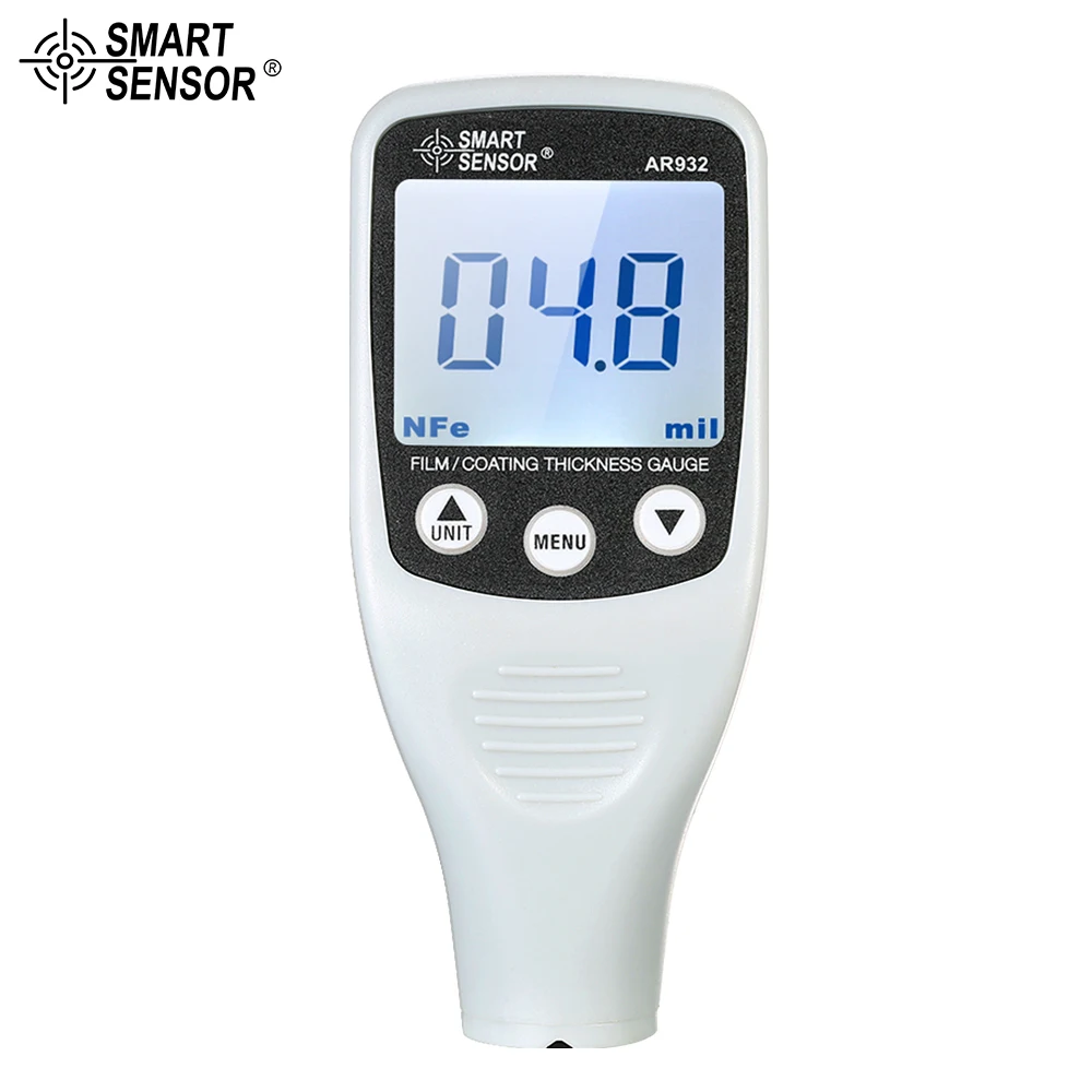 

SMART SENSOR Digital Paint Coating Thickness Gauge Handheld Coatings Thickness Tester with Auto Function Fe/NF Probe