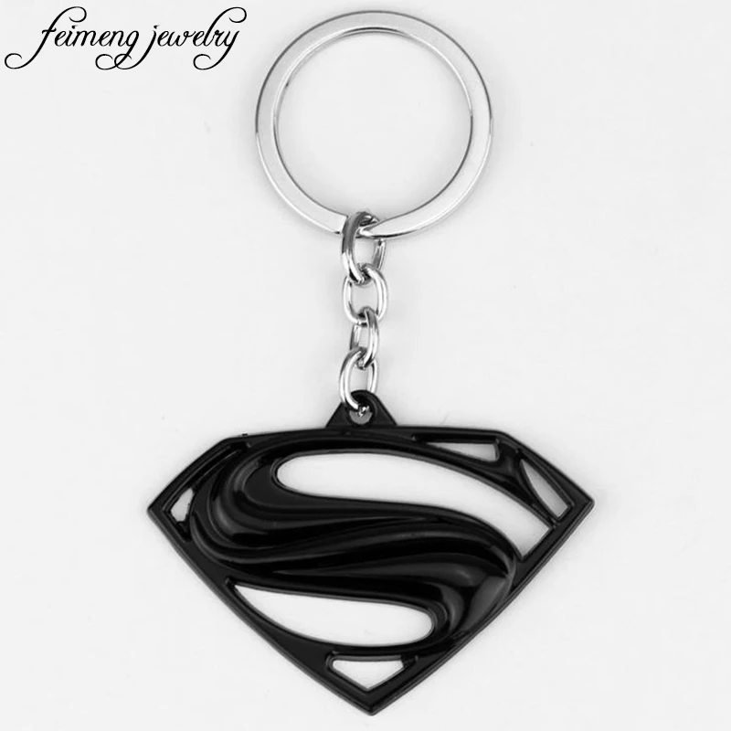 

Superman Keychain Superhero S Logo Zinc Alloy Keyring Gold Silver Black Color Key Chain For Fans Fashion Jewelry Accessories