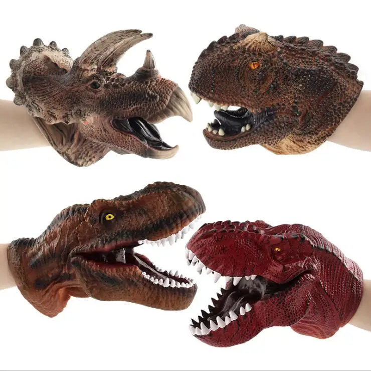 

Triceratops Orange Tyrannosaurus Dinosaur Jurassic World Hand Model Animal Dinosaur Gloves Toys Hand Puppet