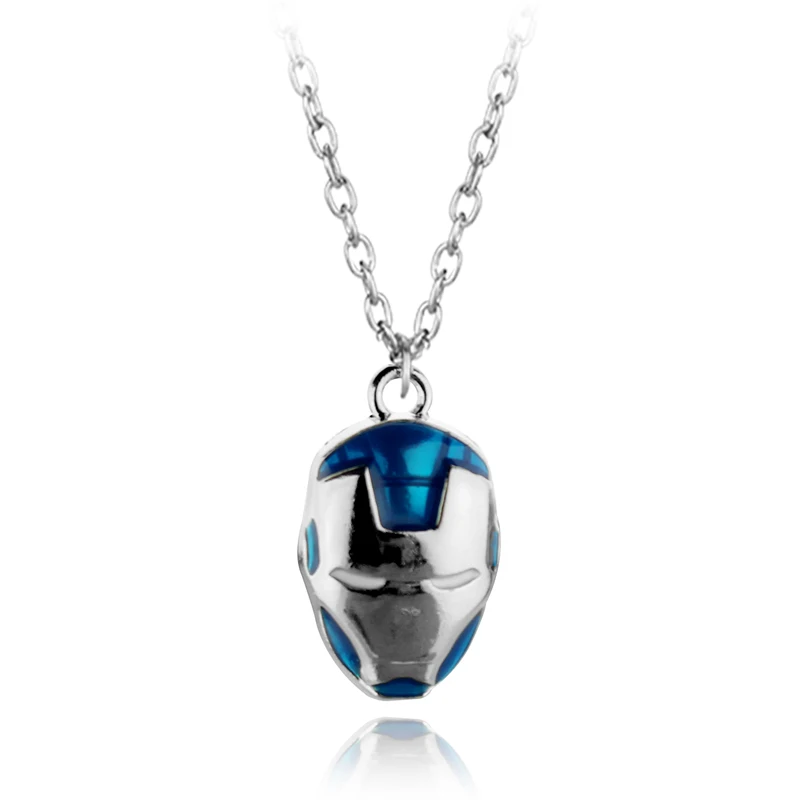 

The Avengers Superhero Iron Man Mask Pendant Necklace Chain Necklace Cosplay Collier Gift For Men Boys Movie Jewelry