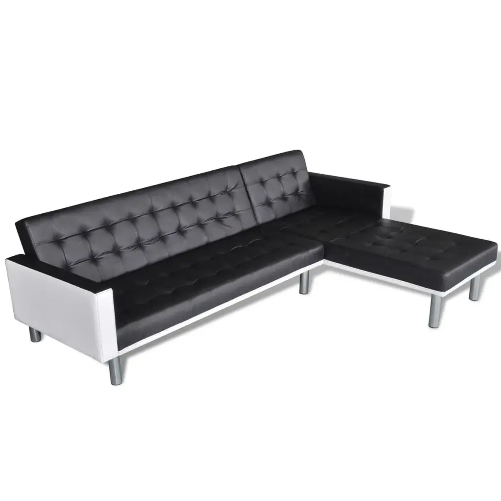 Vidaxl L Shaped Sofa Bed Artificial Leather Black And White In Vidaxl L Shaped Sofa Bed Artificial Leather Black And White In Living Room Sofas From Furniture On Aliexpress Alibaba Group