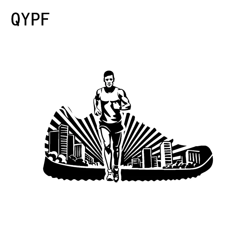 

QYPF 15.9*10.4CM Interesting Running Decor Car Styling Sticker Accessories Vinyl Silhouette Black/Silver C16-0818
