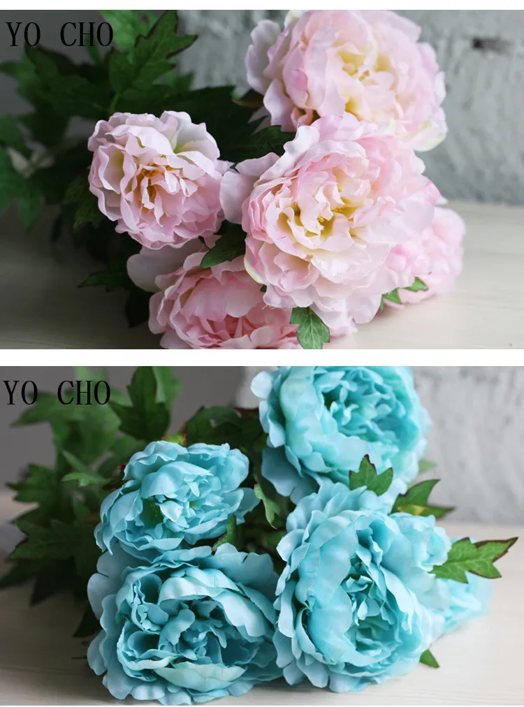 2018 Beautiful Rose Peony Artificial Silk Flowers small bouquet flores home party spring wedding decoration mariage fake Flower (5)