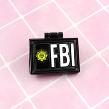 1PC Simpsons Pino X-Arquivos Fox Mulder DO FBI Cartão de IDENTIFICAÇÃO Broches pinos Esmalte alfinetes de Lapela e Emblemas X- arquivos de Jóias Broches Pin(China)