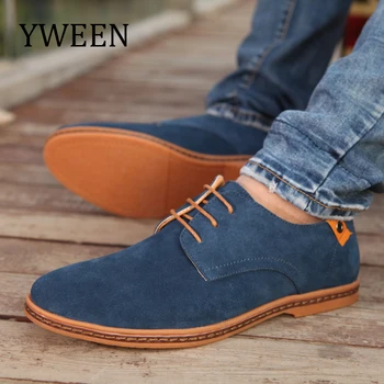 

Yween Top Fashion Men Casual Shoes Autumn Winter Nubuck Leather Flock Promotion Oxford Derby Shoes Large Size