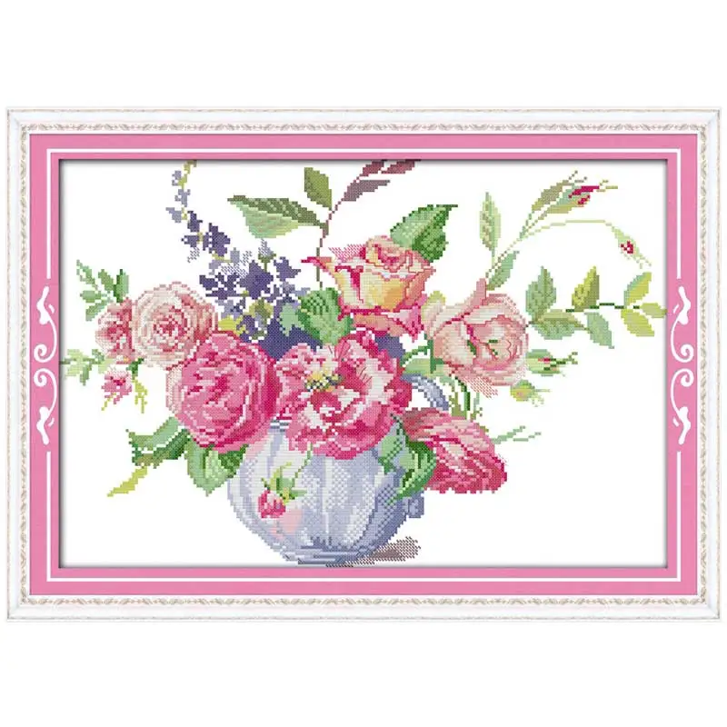 Buy Rose vase (4) Patterns Counted Cross Stitch 11CT