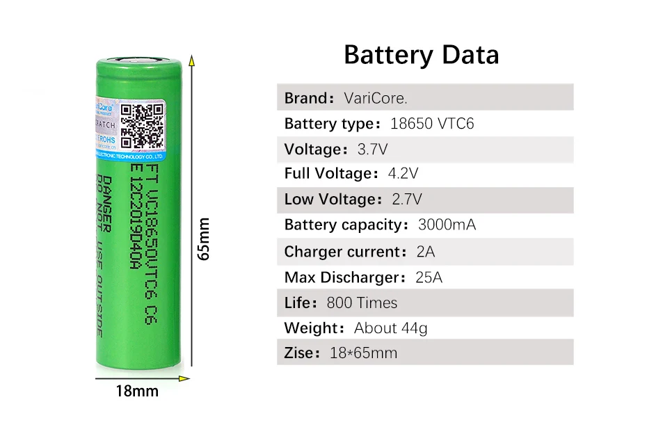 VariCore VTC6 3,7 V 3000 mAh 18650 литий-ионная батарея 20A разрядка VC18650VTC6 Игрушки Инструменты электронная сигарета+ коробка для хранения