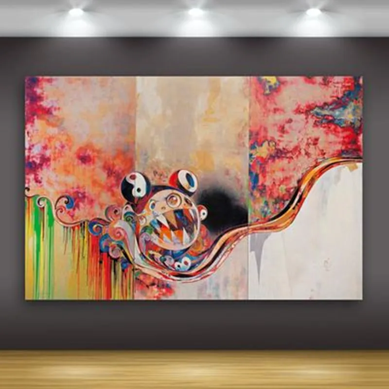 

Takashi Murakami Sunflower DOB Demon Canvas Unframed Wall Paintings Wall Decor Bedroom Home Morden Decor Living Room M868