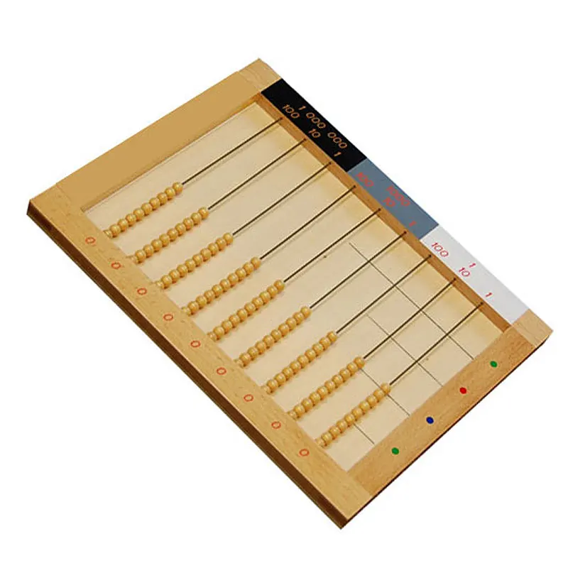 Wooden Montessori Toys Math Flat Bead Frame Abacus Preschool Educational Learning Toys for Children Birthday Gift