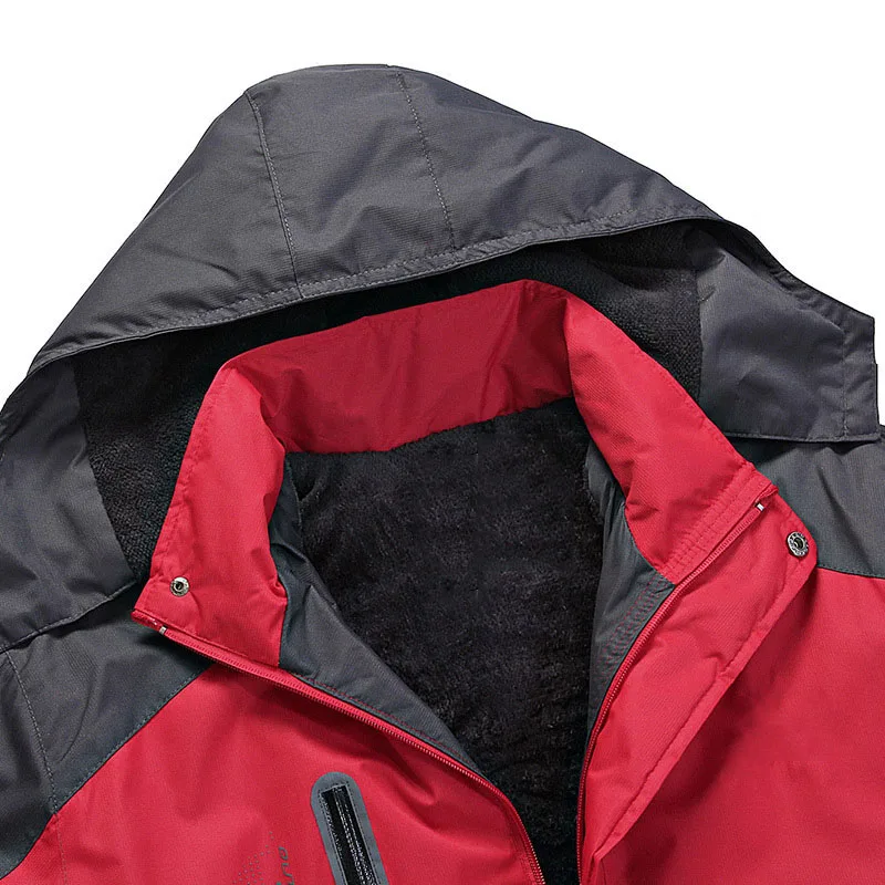 Ski Suit Thermal Snowboard Jacket Men Camping Clothes Equipment Winter Hooded Skiing Hiking Jackets Waterproof Windbreaker (2)