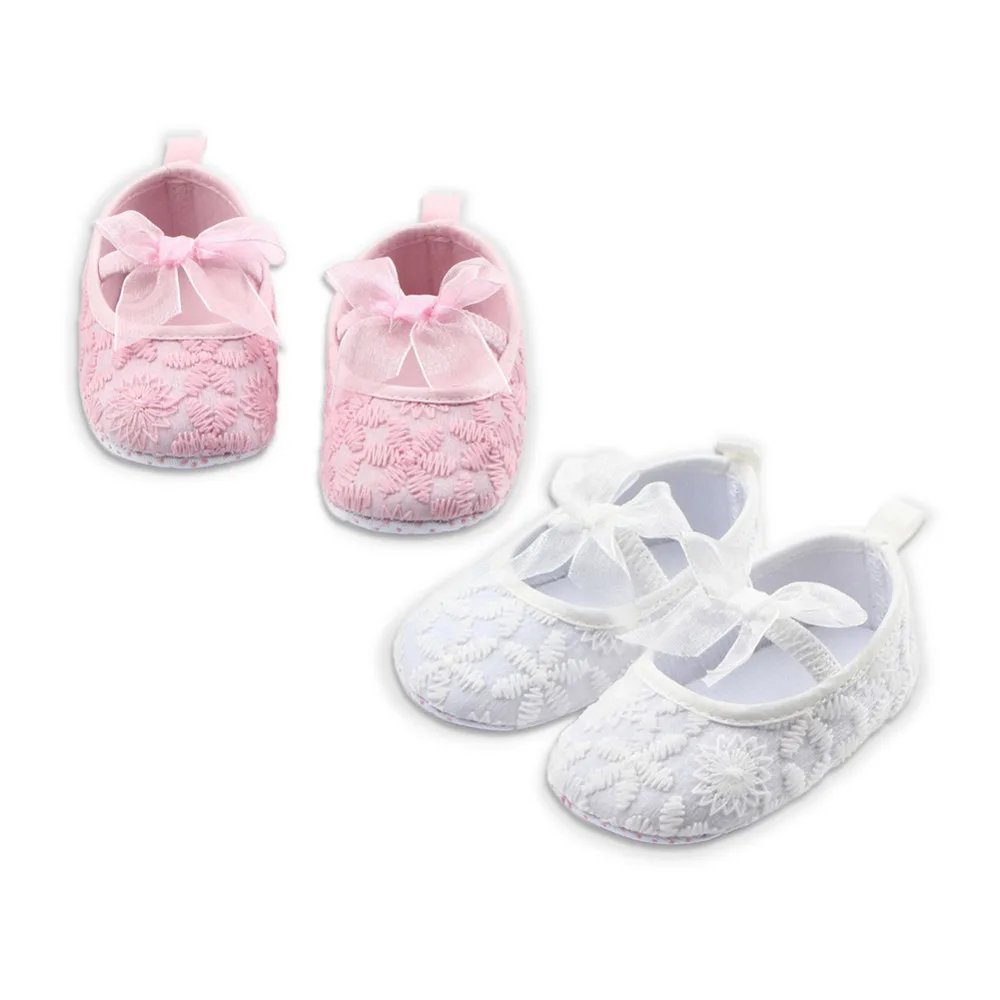 

Butterfly-knot Baby Girl Soft Bottom Shoes Newborn Embroidery Princess Shoes Casual Footwear Prewalkers
