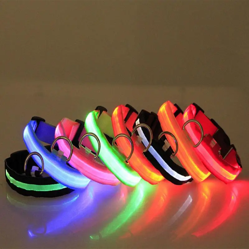 Adjustable LED Flashing Glow Luminous Pet Safety Collar Night Light
