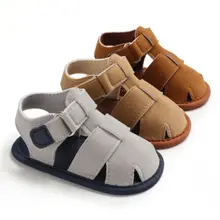 0-18 месяцев для маленьких мальчиков мягкая подошва для малышей сандалики для детей, которые учатся ходить детские повседневные сандалии обувь Летняя детская обувь 3C09
