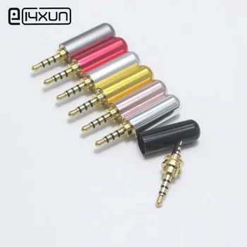 

100pcs Copper 3.5mm Audio Plug Gold-plated 4Pole Male Adapter Earphone Plugs Connector DIY Stereo Headphone