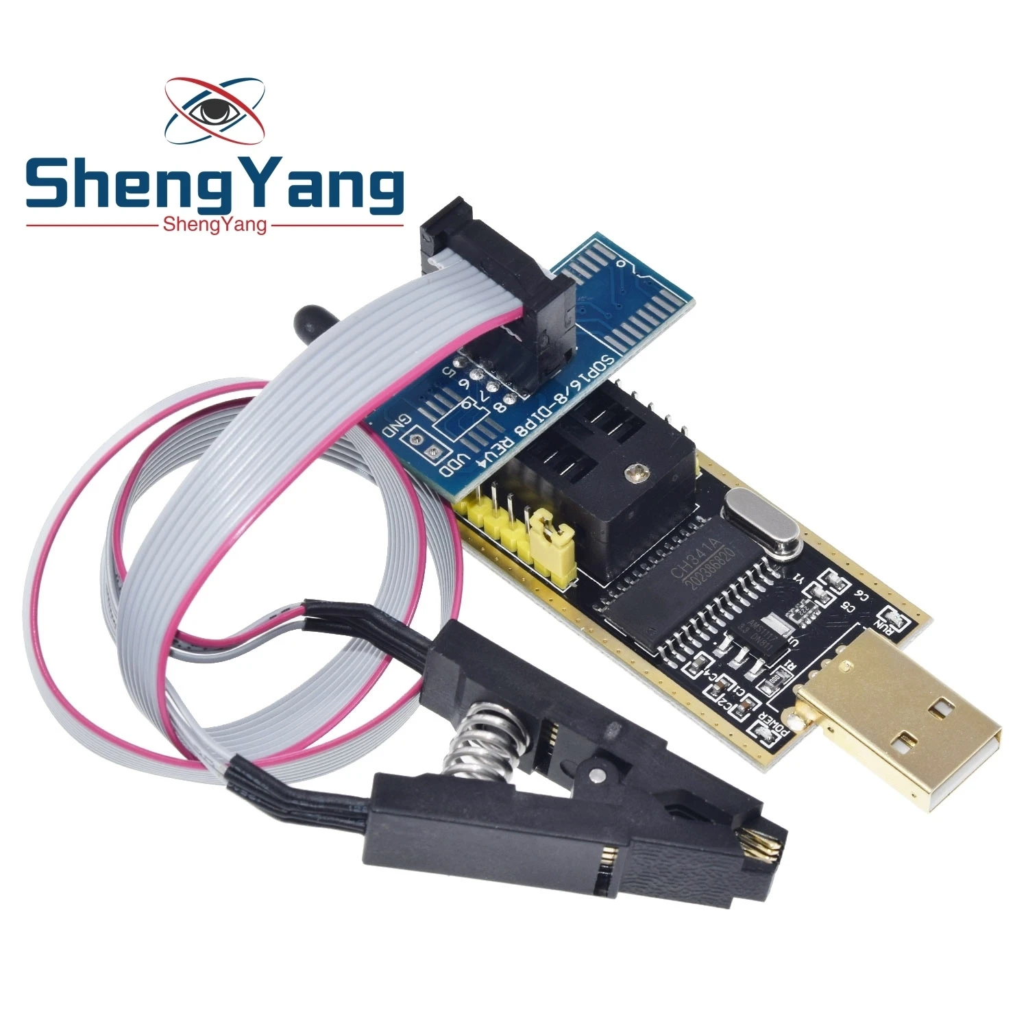 1 шт. ShengYang умная электроника CH340 CH340G CH341 CH341A 24 25 серия EEPROM Flash биос USB программатор с программным обеспечением и Драйвером - Цвет: 1 SET