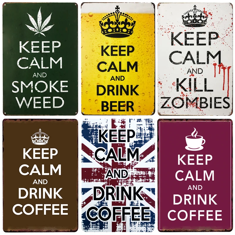[InFour +] Новый магазин бара Keep Calm винтажные металлические вывески для домашнего