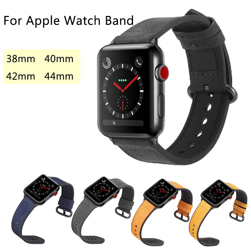

Genuine Leather Silicone Replacement strap for apple Watchband 42/38/44/40mm for iwatch Series 4 3 2 1 Wristbands Accessories