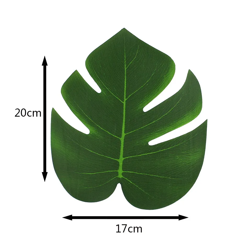 HUADODO 12 шт. искусственные Пальмовые Листья для DIY Тропический гавайский темативечерние домашний сад стол Свадебные украшения - Цвет: 20x17cm