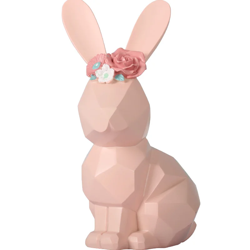 

Nordic Creative Resin Couple Rabbit Figurines Ornaments Love Peach Rabbit Miniatures Desktop Crafts Home Decor Christmas Gifts