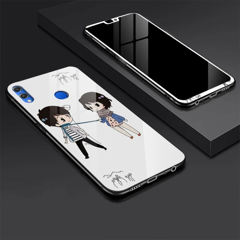 Tempered Glass Case For Huawei Honor 8X Cover Cartoon Shockproof  Glossy Cover for Huawei Honor 8X Tempered Glass Protector (8)