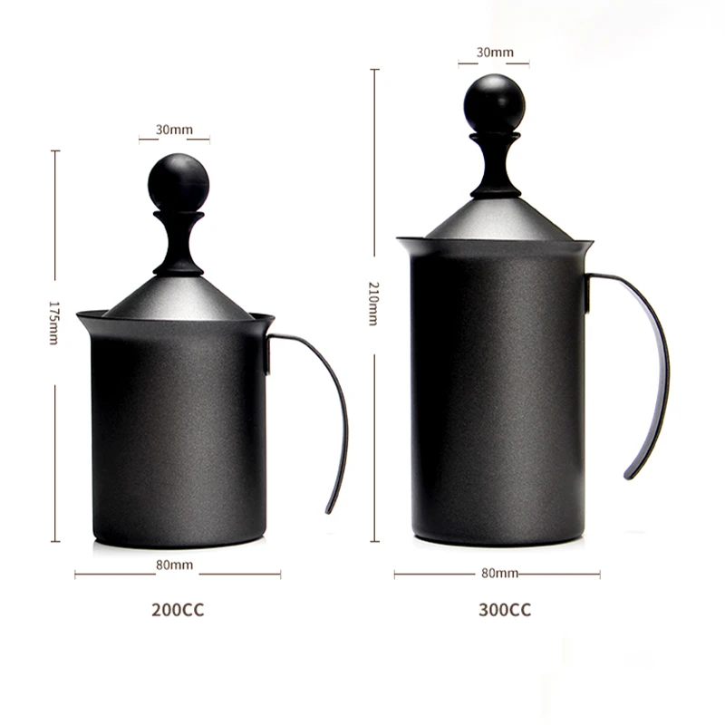 

Milk Frother Household Fancy Milk Foaming Cup Manual Milk Frother Double Layer Coffee Mixer Latte Cappuccino Milk Blender Cup