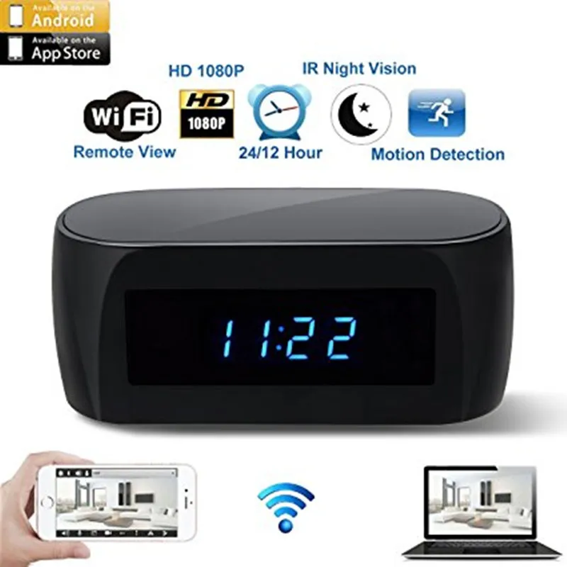 

JCWHCAM mini Wi-Fi Electronic Clock Camera security baby monitor , Real-time Video Recorder Remotely Monitoring Home