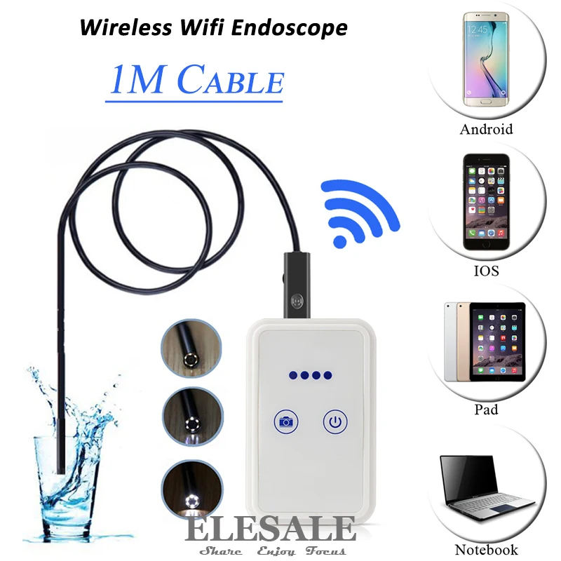 9 мм 1 м Новый Беспроводной Wi-Fi Android IOS эндоскопа Камера HD 720 P Водонепроницаемый
