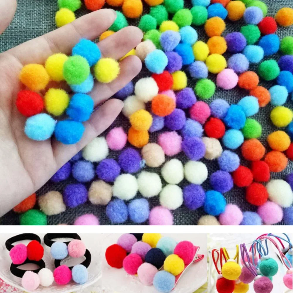 15mm Lovely Pattern Pompom Fur Craft DIY Soft Pom Poms Wedding