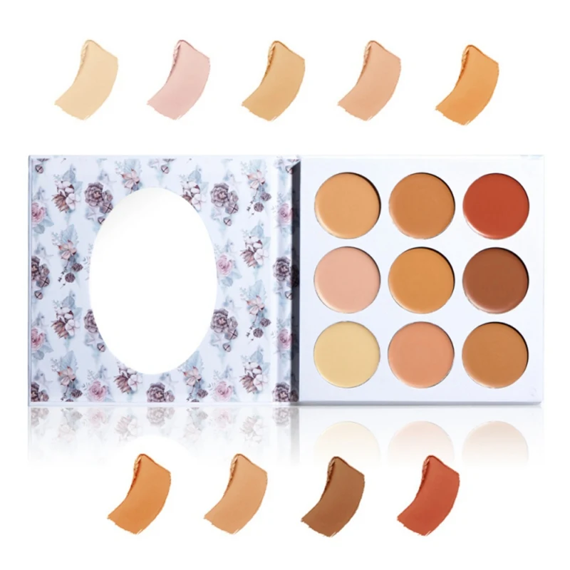 9 Colors Makeup Concealer Palette Wrinkle Cover Brighten Invisible Pore Contour Palette Face Base Makeup