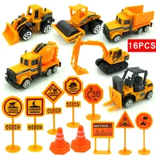 16 Pcs 1:64 Alloy Car Construction Vehicle Engineering Car Excavator Dump Roller Truck Model Toys Lot for Children Adult 16 Pcs 1:64 Alloy Car Construction Vehicle Engineering Car Excavator Dump Roller Truck Model Toys Lot for Children Adult