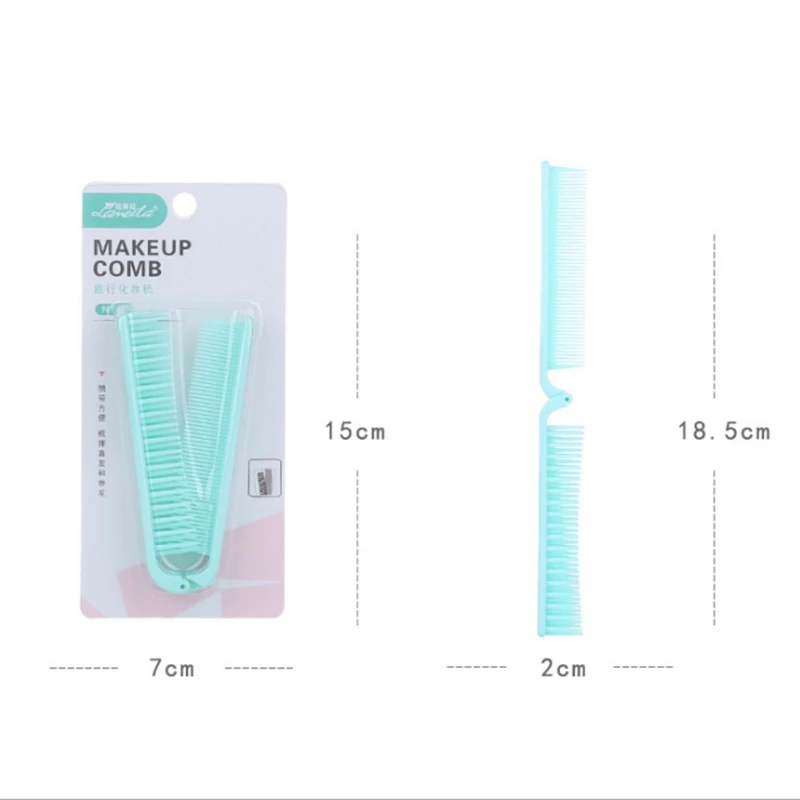2 Colors Portable Folding V-shaped Travel Special Comb Hairdressing Plastic Comb For Women And Men Random Color High Product